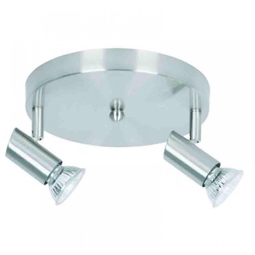 Inlight Δίφωτο Σποτ Μεταλλικό GU10 Νίκελ Ματ Φ17X7cm 9075-2